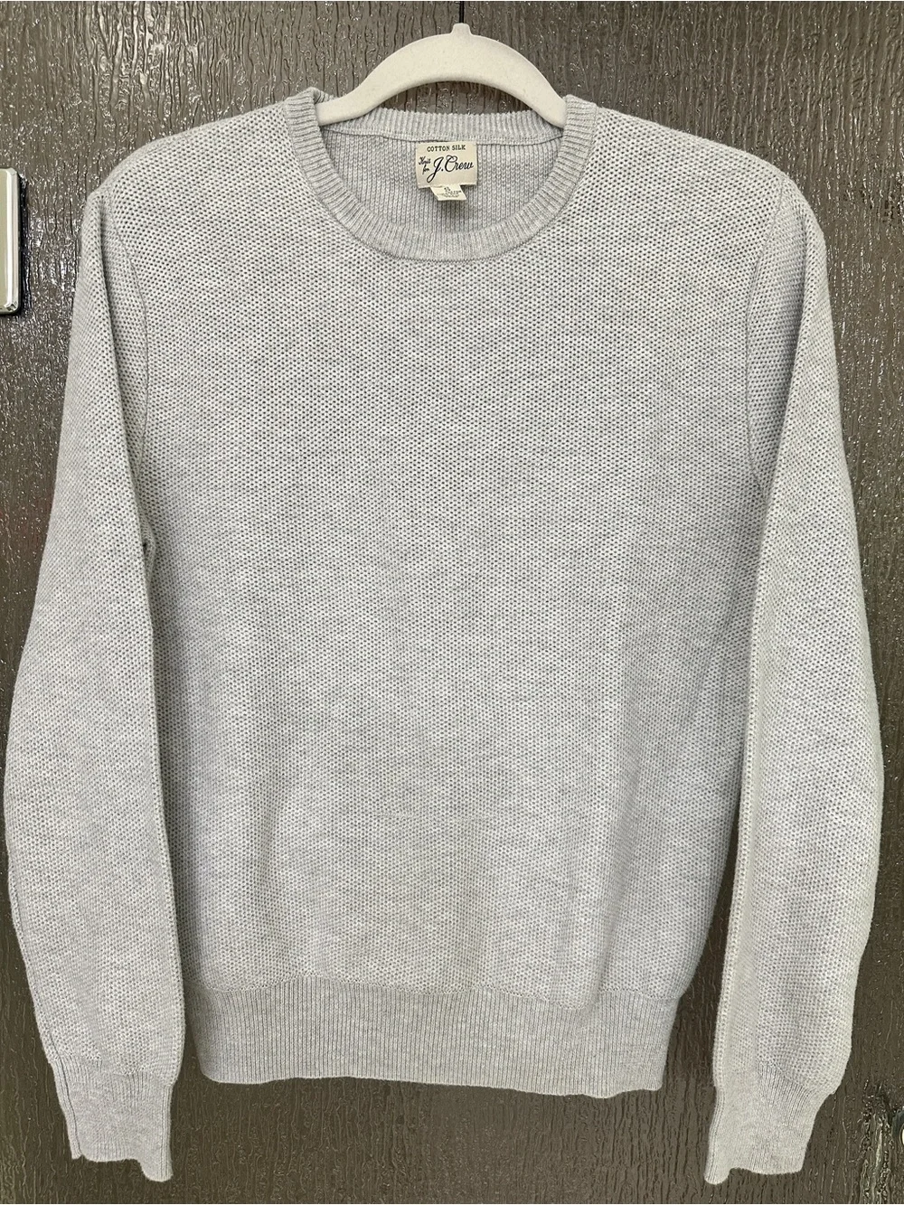 J. Crew Men's Crewneck Cotton & Silk Blend Sweater in Heather Gray